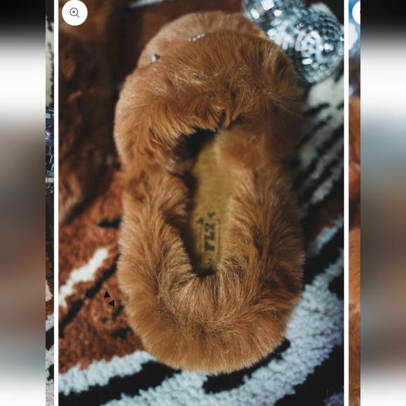 NWT 2 Fly Co. Home Buckles- Saddle Tan Faux Fur Western Slippers in Brown 7/8 - Picture 5 of 11